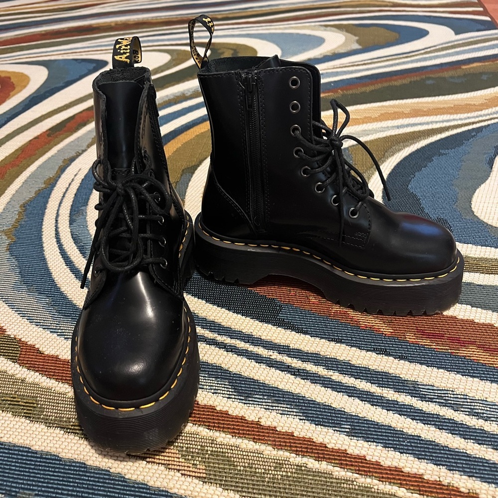 Dr. Martens Jadon Leather Platform Boots Black